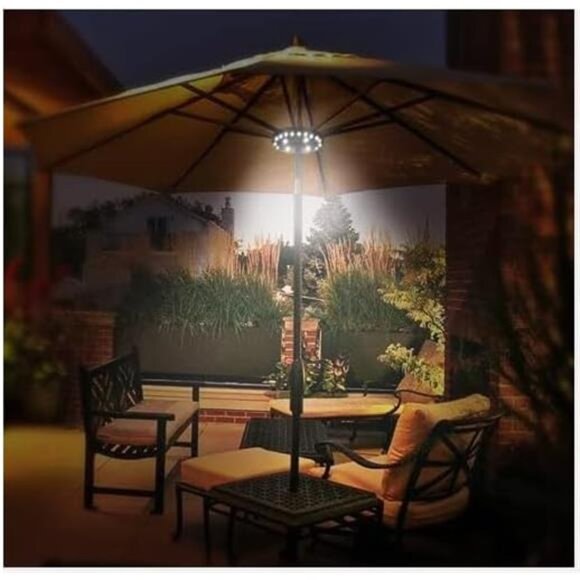 Patio Umbrella Light 3 Brightness Modes Cordless 28 LED Lights-4 x AA Battery - Picture 2 of 7